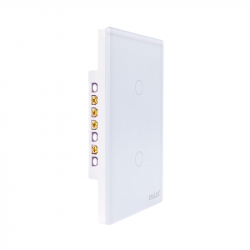 INTERRUPTOR INTELIGENTE TOUCH WIFI+BLE 2.5D BRANCO 2 BOTOES T307 2W EKAZA