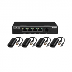 POWER BALUM COM ALIMENTAÇÃO ESTATICO VIDEO BALUN 4 CanaiS VB 1104 INTELBRAS 4810043