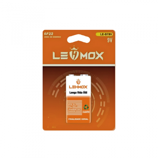 BATERIA 9V LEHMOX 6F22 LE-BT9V 1 UNI BATERIA 9V LEHMOX 6F22 LE-BT9V 1 UNI
