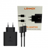 CARREGADOR PARA CELULAR USB C X 2 USB A 65W ADAPTER PRETO LEHMOX LE 627 1
