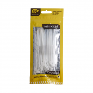 ABRACADEIRA DE NYLO 100MMX2,5 BRANCO RINO PACT 100UND.