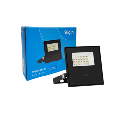 REFLETOR LED 30W ELGIN LED BRANCA FRIA IP65 PRETO
