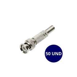CONECTOR BNC COM MOLA DE ZINCO 6MM MXT - 50 UNIDADES 064.0001.00369