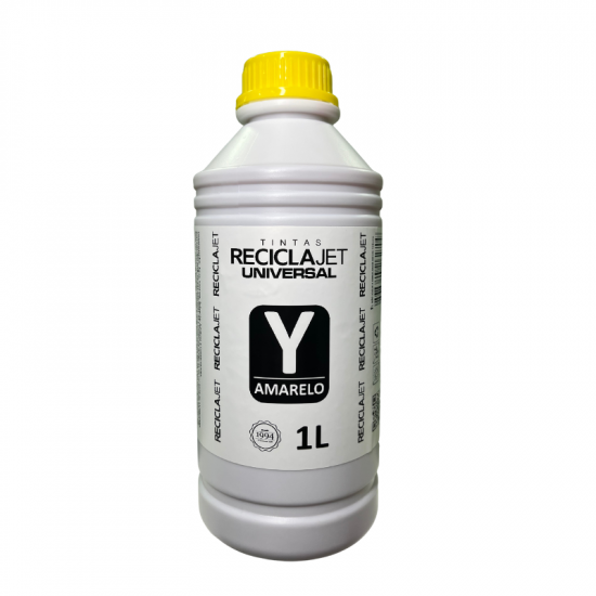 TINTA UNIVERSAL RECICLAJET INK JET HP EPSON AMARELO 1 LT DER 4