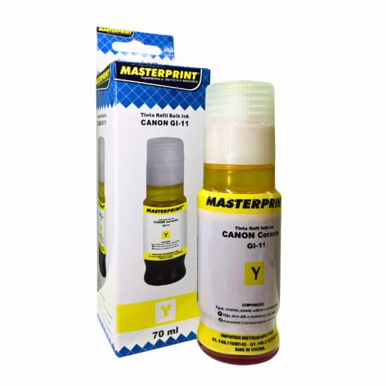 REFIL DE TINTA AMARELA MASTER CANON GI-11 AM 70ML REFIL DE TINTA AMARELA MASTER CANON GI-11 AM 70ML