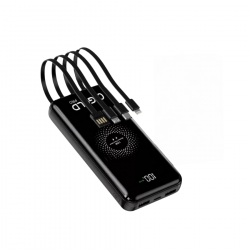 BATERIA PORTATIL 20000MAH V8/USB-C/LIGHTNING E INDUCAO BTE-21 A GOLD