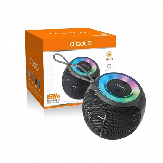 CAIXA DE SOM BLUETOOTH IGOLD IPX5 15W CINZA/CINZA SM-21
