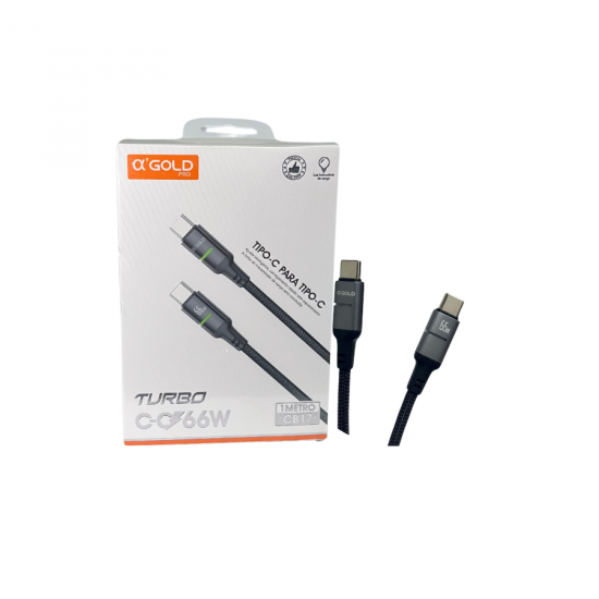 CABO PARA CELULAR USB-C/USB-C PRETO 1M CB17 66W OIGOLD