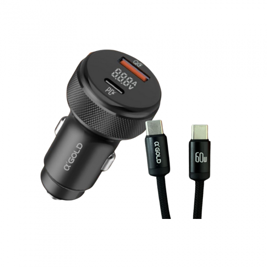FONTE VEICULAR 2 USB-C PARA CELULAR CJ12-3 GOLD 60W 9.1a PRETO FONTE VEICULAR 2 USB-C PARA CELULAR CJ12-3 GOLD 60W 9.1a PRETO