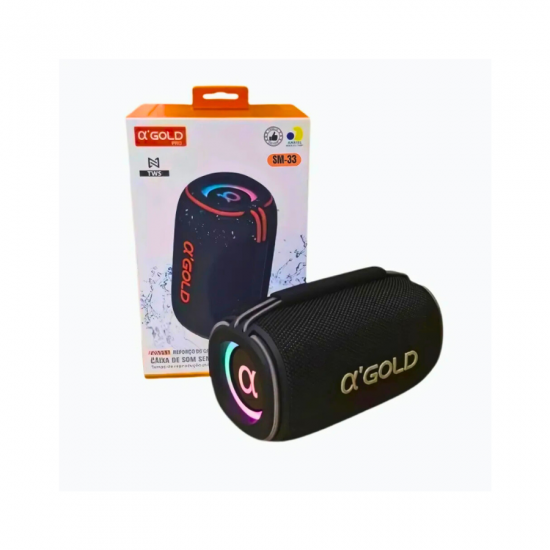 CAIXA DE SOM BLUETOOTH IGOLD TWS  IPX6 15W CINZA SM-33