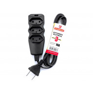 EXTENSAO 3M MEGATRON 2P/10A PRETA