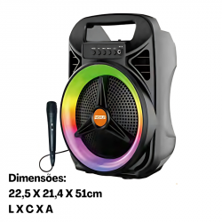 CAIXA DE SOM 120W AMPLIFICADA BT USB HY0805 HEYLI