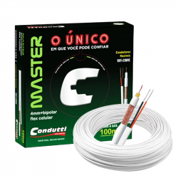CABO COAXIAL PARA CAMERA CONDUTTI 4MM MASTER NU BC 2X26AWG 100M