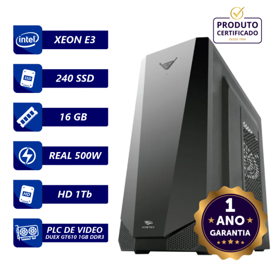 CPU SERVER INTEL XEON E3 1220 V2 3.1 GHZ 16GB 240GB SSD 1TB HD