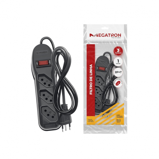 FILTRO DE LINHA 3T MEGATRON PRETO