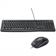 TECLADO E MOUSE COM FIO MK120 LOGITECH PRETO