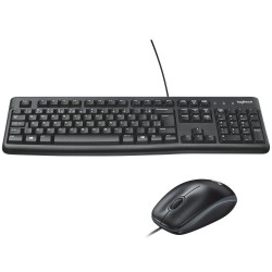 TECLADO E MOUSE COM FIO MK120 LOGITECH PRETO