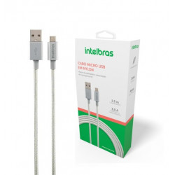 CABO PARA CELULAR USB-A/V8 NYLON BRANCO EUAB15NB 1,5M INTELBRAS 4830066