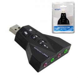 ADAPTADOR DE SOM USB 2.0 USOM-20 7.1 CANAIS 4 PORTAS CONFIG. EXTERNA EXBOM