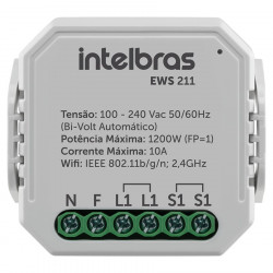 MINICONTROLADOR SMART WIFI PARA 1 INTERRUPTOR EWS 211 INTELBRAS 4850005