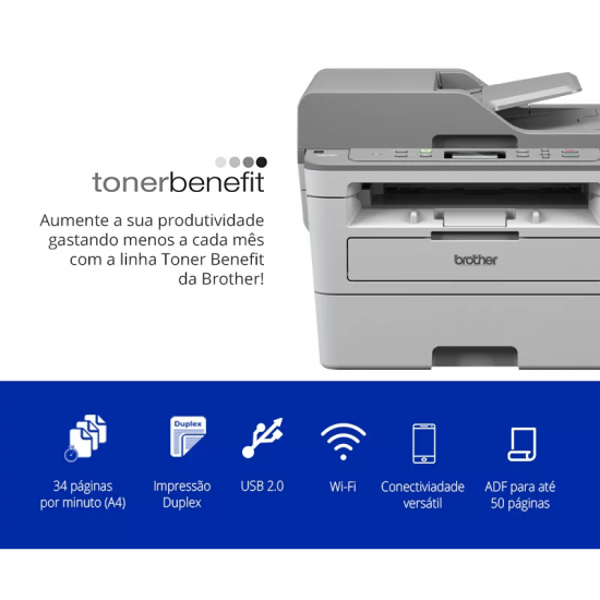 IMPRESSORA DCPB7535DW MULT LASER BROTHER 115V