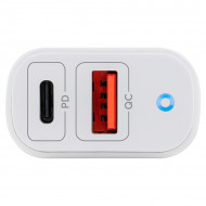 FONTE USB-A/USB-C PARA CELULAR INTELBRAS 4820046 AC/DC EC 11 POWER 20W 3.0A BRANCO