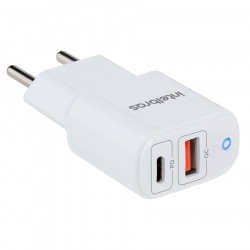 FONTE USB-A/USB-C PARA CELULAR INTELBRAS 4820046 AC/DC EC 11 POWER 20W 3.0A BRANCO