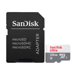 CARTAO DE MEMORIA 128GB SDSQUNR-128G-GN3MA SANDISK COM ADAPT.