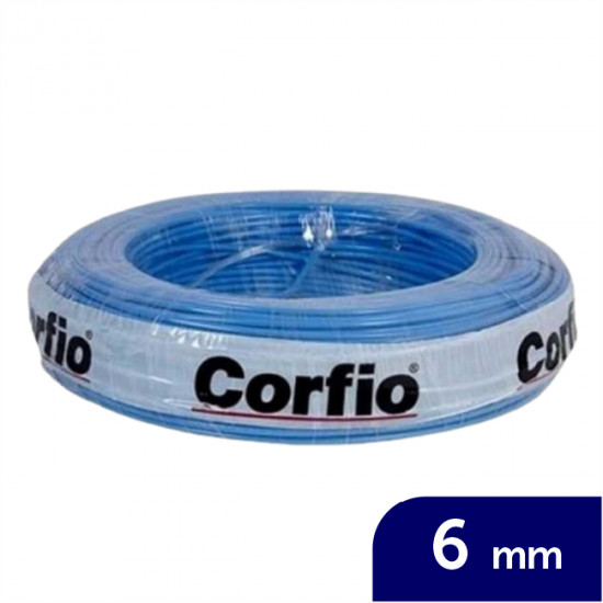 CABO FLEX ANTICHAMAS 6,0MM AZUL CORFIO C100 450/750W BWF