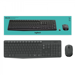 TECLADO E MOUSE SEM FIO MK235 LOGITECH PRETO