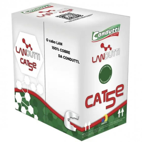 CABO DE REDE 100% COBRE CAT5 PRETO 4P LANDUTTI 4PX24AWG CAIXA 305M CABO DE REDE 100% COBRE CAT5 PRETO 4P LANDUTTI 4PX24AWG CAIXA 305M
