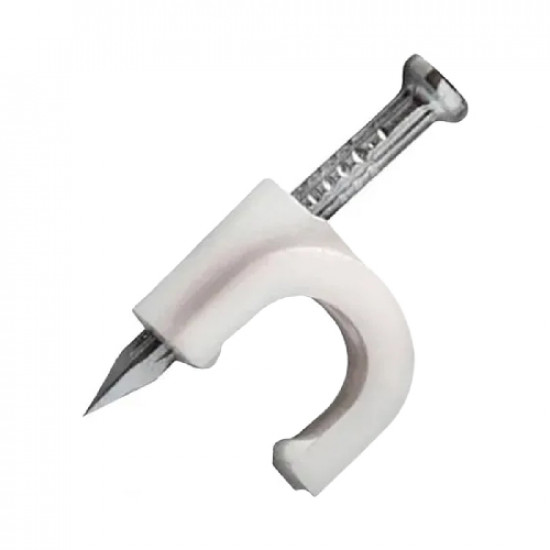 FIXA CABO 8MM MXT PARA RG6 - 100 UNIDADES BRANCO