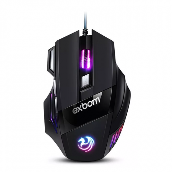 MOUSE GAMER COM FIO MS-G260 EXBOM 3200DPI RGB PRETO