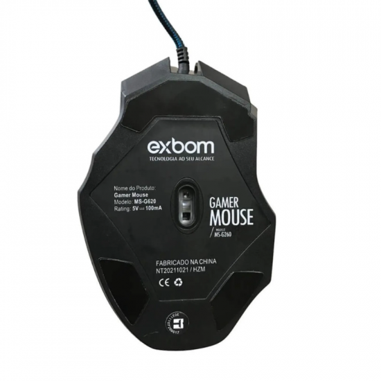MOUSE GAMER COM FIO MS-G260 EXBOM 3200DPI RGB PRETO