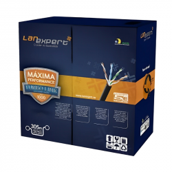 CABO DE REDE 100% COBRE CAT5E PRETO 4P LAN EXPERT UV 305M