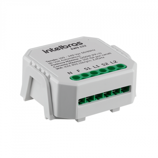 MINICONTROLADOR SMART WIFI PARA 2 INTERRUPTORES EWS 222 INTELBRAS 4850006
