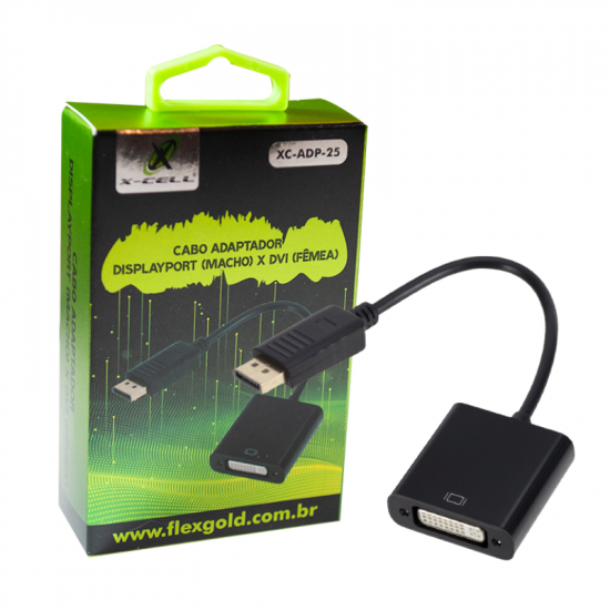 ADAPTADOR DISPLAYPORT MACHO/DVI FEMEA XC-ADP-25 X-CELL
