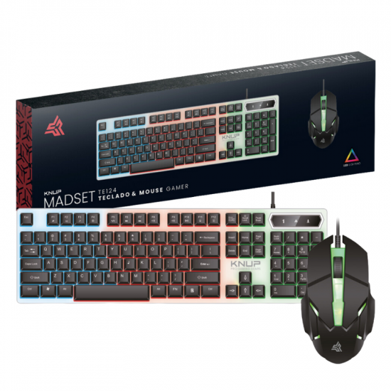 TECLADO E MOUSE GAMER TE124 MADSET KNUP PRETO RGB TECLADO E MOUSE GAMER TE124 MADSET KNUP PRETO RGB