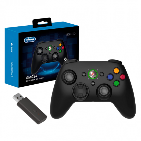 CONTROLE JOYSTICK PARA X-360/PC SEM FIO KP-GM034 KNUP