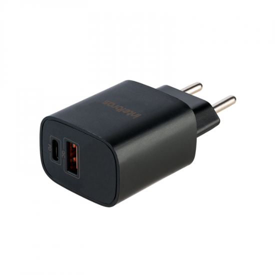FONTE USB-A/USB-C PARA CELULAR INTELBRAS 4820106 AC/DC EC 11 POWER 20W 3.0A PRETO