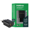 FONTE USB-A/USB-C PARA CELULAR INTELBRAS 4820106 AC/DC EC 11 POWER 20W 3.0A PRETO
