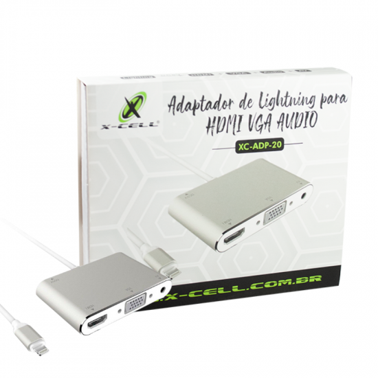 ADAPTADOR LIGHTNING PARA HDMI/VGA/AV XC-ADP-20 X-CELL