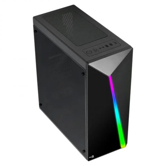 GABINETE GAMER AEROCOOL ATX SHARD RGB PRETO COM LATERAL EM ACRILICO/SEM FONTE