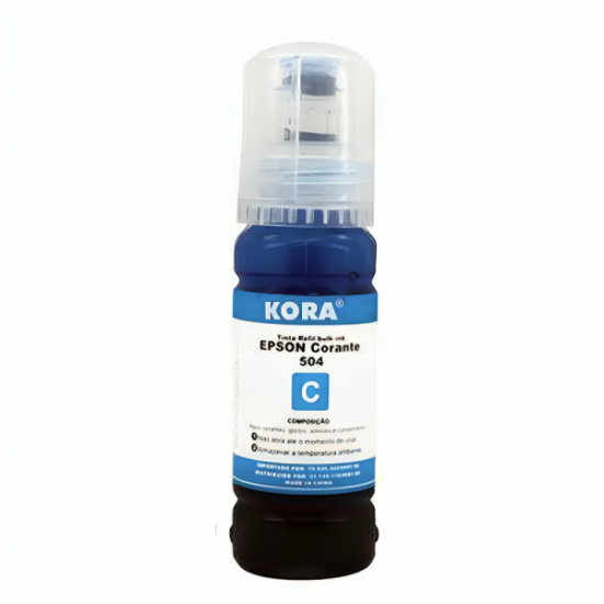 REFIL DE TINTA BULK INK KORA EPSON 504/544 CYAN - 70ML NEW DER 4