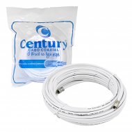 KIT CABO COAXIAL 15M COM CONECTORES MALHA 59/40% STANDARD CENTURY