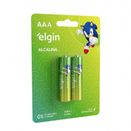 PILHA PALITO AAA ALCALINA ELGIN COM 2 UNI LRO3 1,5V LWO1