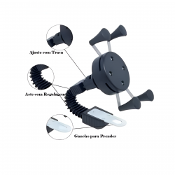 SUPORTE DE MOTO/BIKE PARA CELULAR SPC-39 360° A GOLD