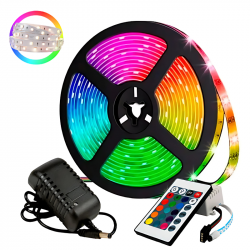 FITA DE LED AUTOADESIVA NO-5050RGB 5M RGB COM FONTE E CONTROLE