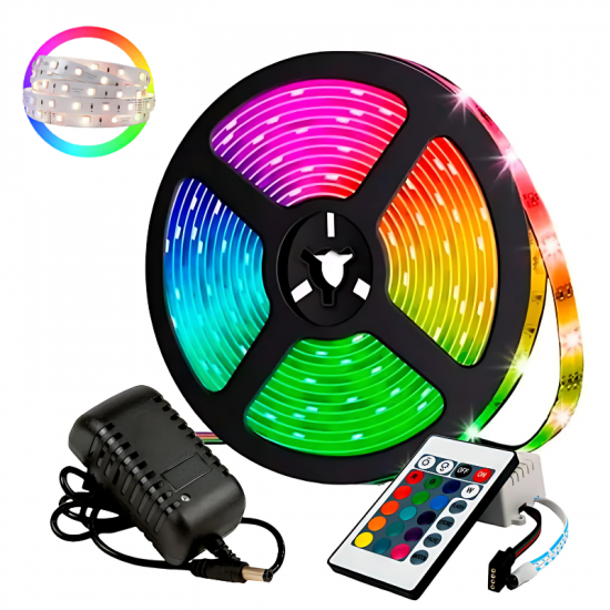 FITA DE LED AUTOADESIVA NO-5050RGB 5M RGB COM FONTE E CONTROLE