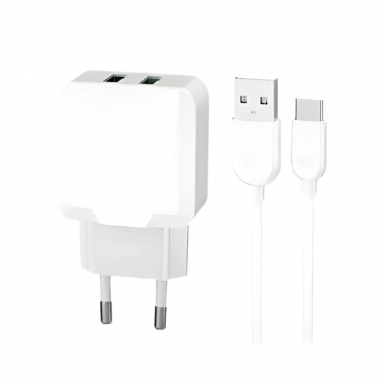 CARREGADOR PARA CELULAR USB-C + 2 USB-A 4.1A LE-496-TYPEC 1M BRANCO CARREGADOR PARA CELULAR USB-C + 2 USB-A 4.1A LE-496-TYPEC 1M BRANCO